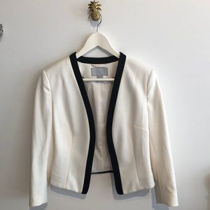Black and white cotton blazer
